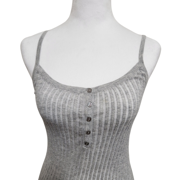 Vtg Y2K Moda International Victoria's Secret Gray Ribbed Babydoll Camisole Tank - Picture 4 of 8